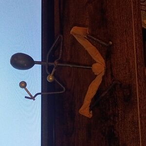 Metallic Figurine with Brown Accents